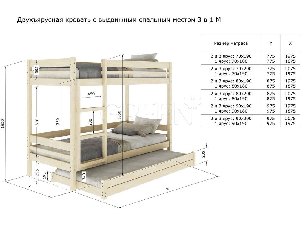 Кровать-чердак из массива сосны Ярус купить в интернет-магазине Магсэйл - руб.